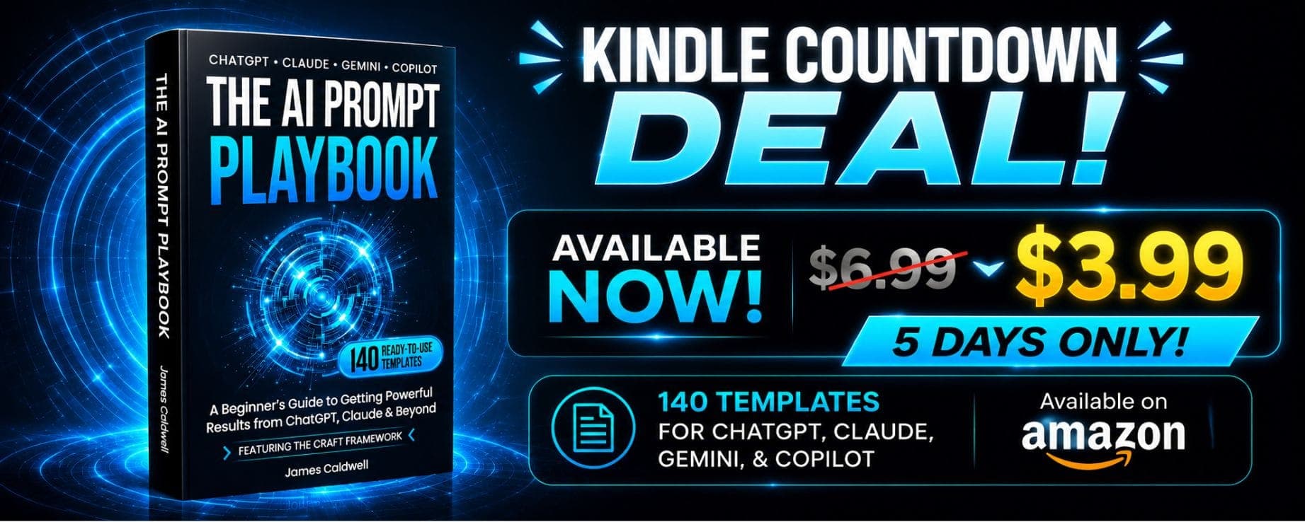 Kindle Countdown Deal — The AI Prompt Playbook is $3.99 This Week